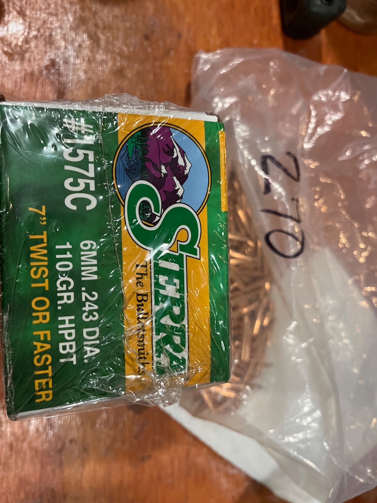 Sierra match king 110gr bthp, 6mm, .243. Box of 500 and open box of 270