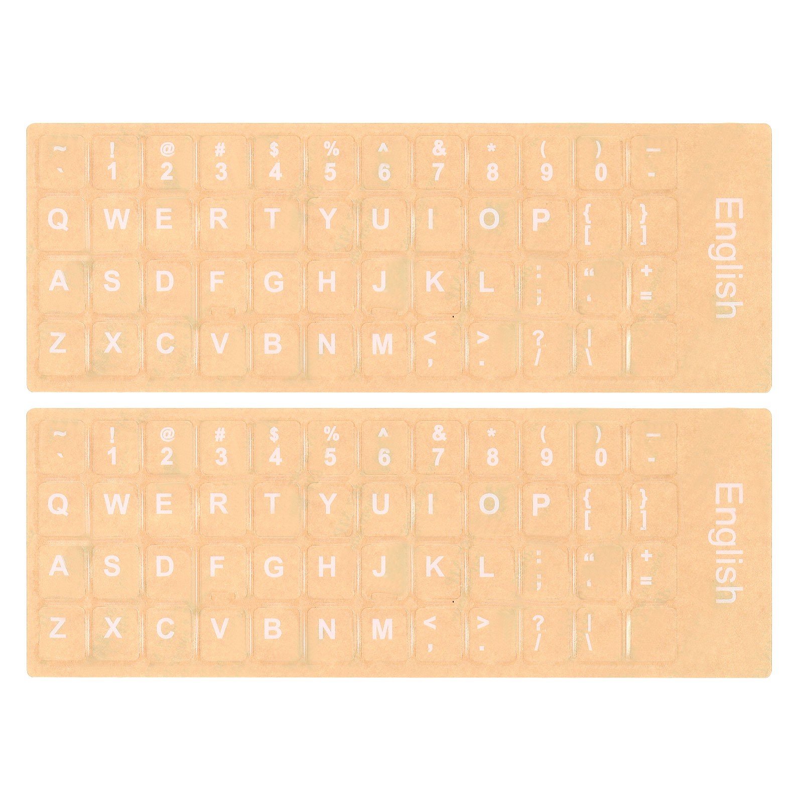 English Stickers, 2pcs Cover Style 2, Clear Background White Lettering
