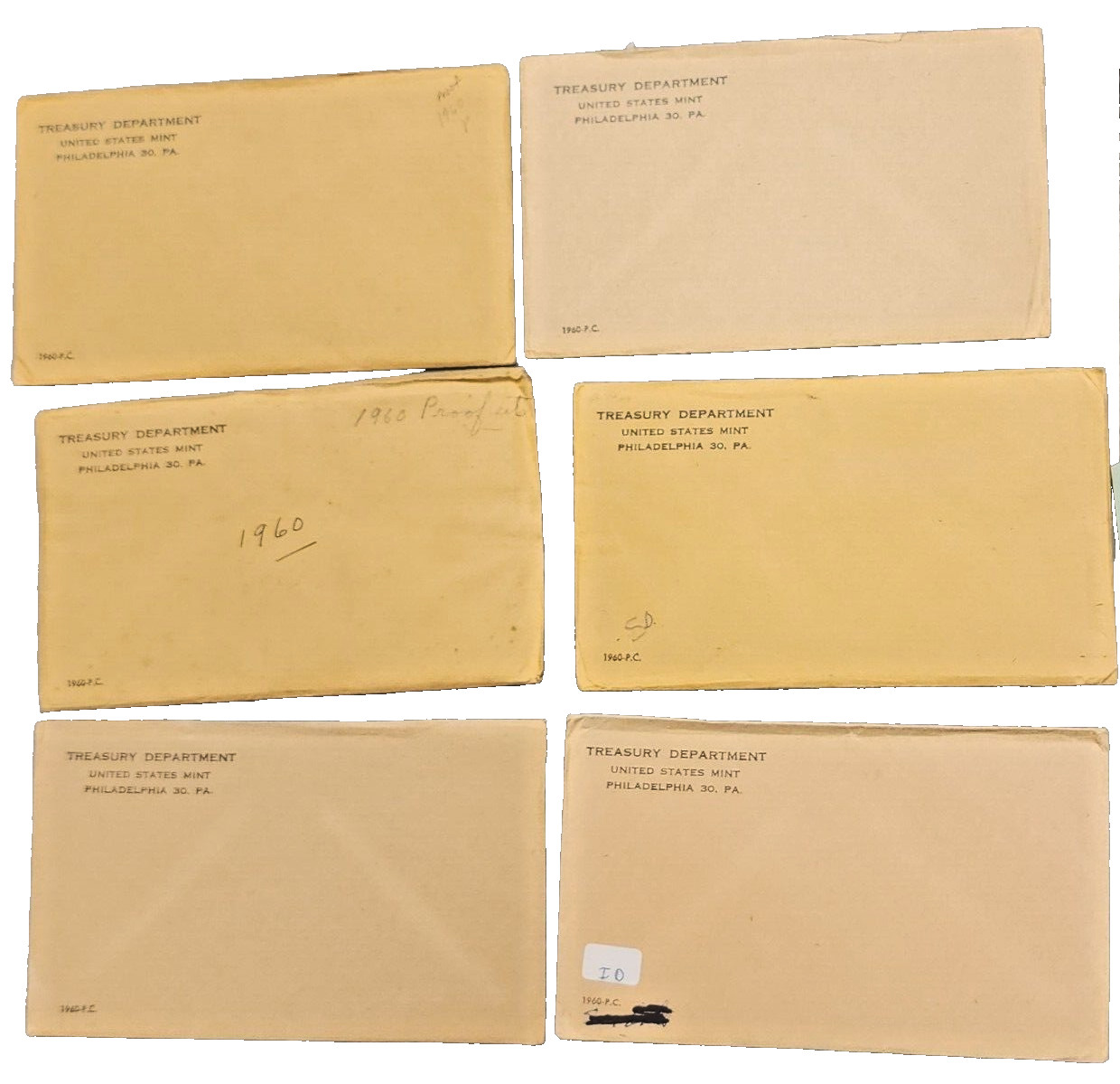 1960 Proof Set | Envelope & Cardboard insert Only | Issued by US Mint (NO COINS)