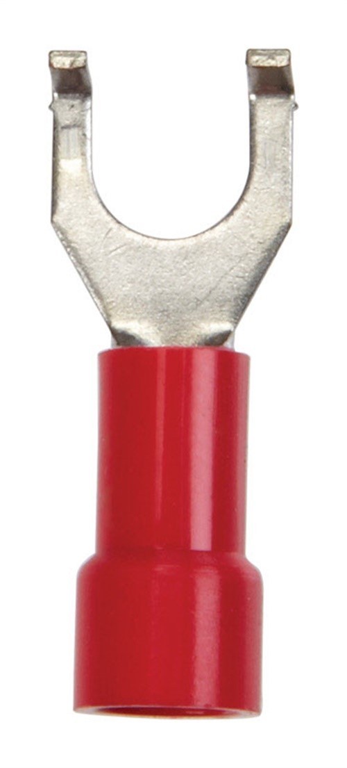 Jandorf 60956 Red Copper Vinyl-Insulation #10 Stud Spade Terminal 22 to 18 AWG
