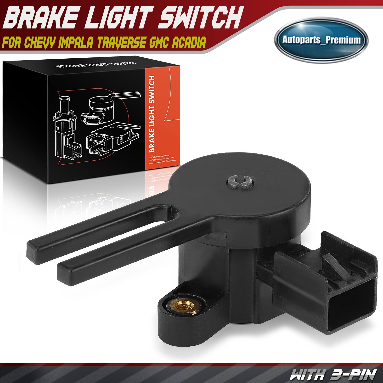 Brake Light Switch Pedal Position Sensor w/ 3-Pin for Chevy Impala Traverse GMC