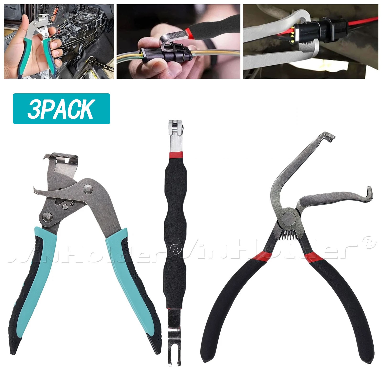 3x Electrical Disconnect Pliers Separator Connector &Car Clip Plier Removal Tool