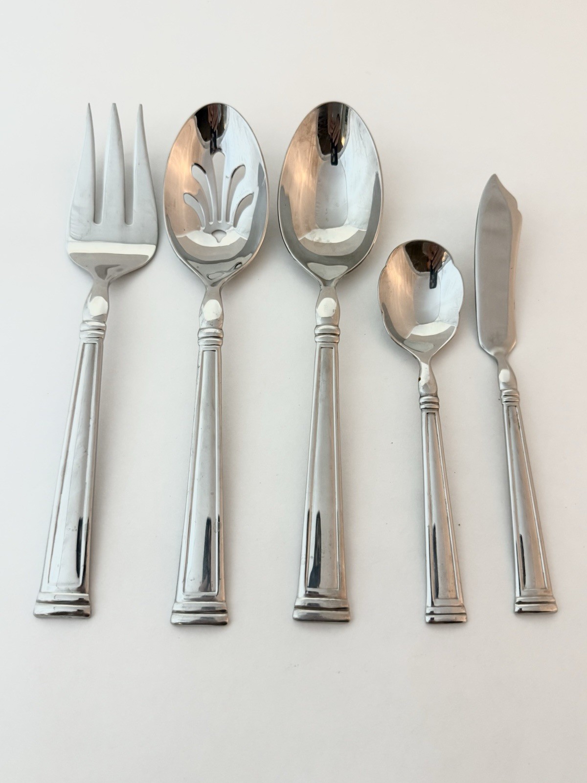 Lenox • Esquire Hostess • Set Of 5 • Stainless Steel Flatware • Glossy 18/10