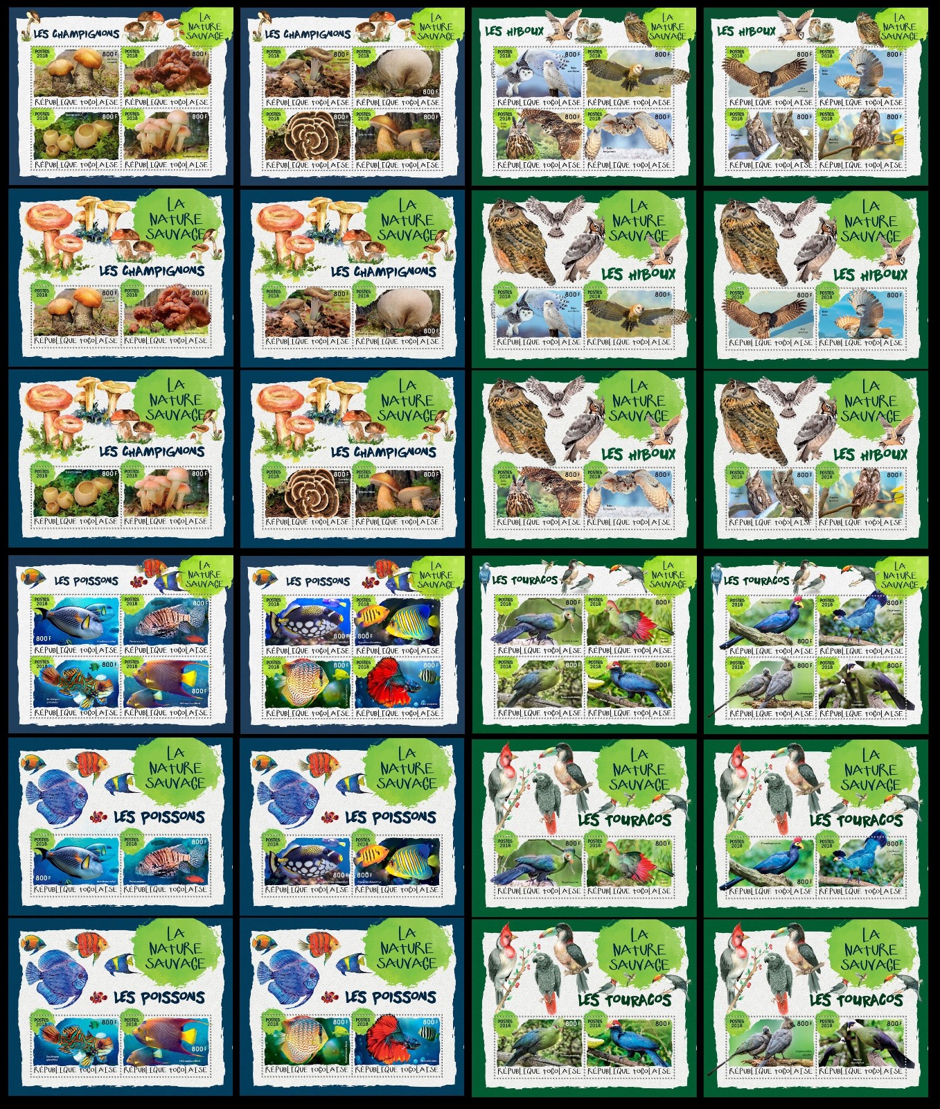 NATURE PROTECTION animals Togo 2018 collection 24 s/s Michel CV216€ MNH #CNA382