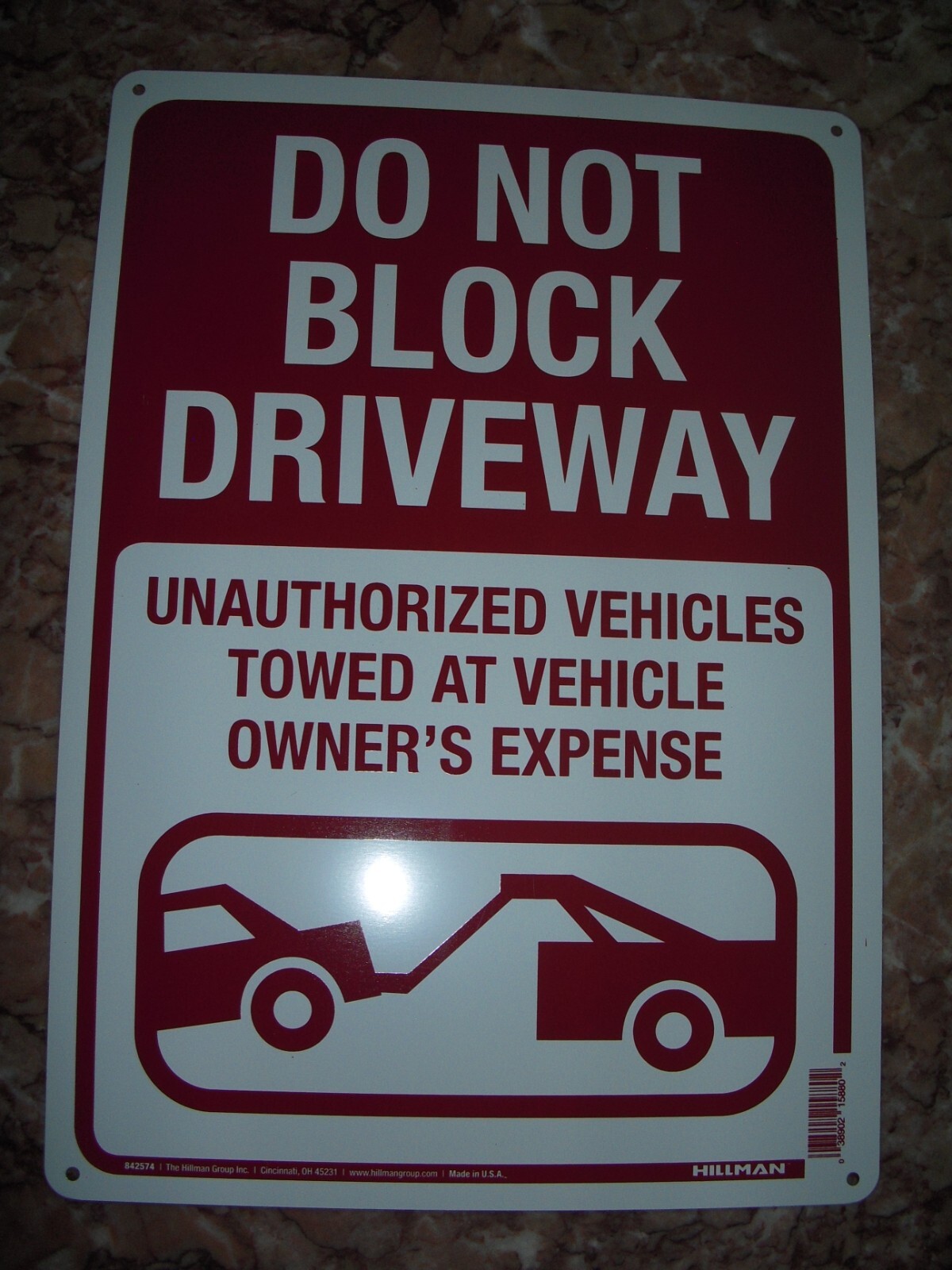 No Parking Do Not Block Driveway Violators Towed outdoor Metal sign 10" x 14"