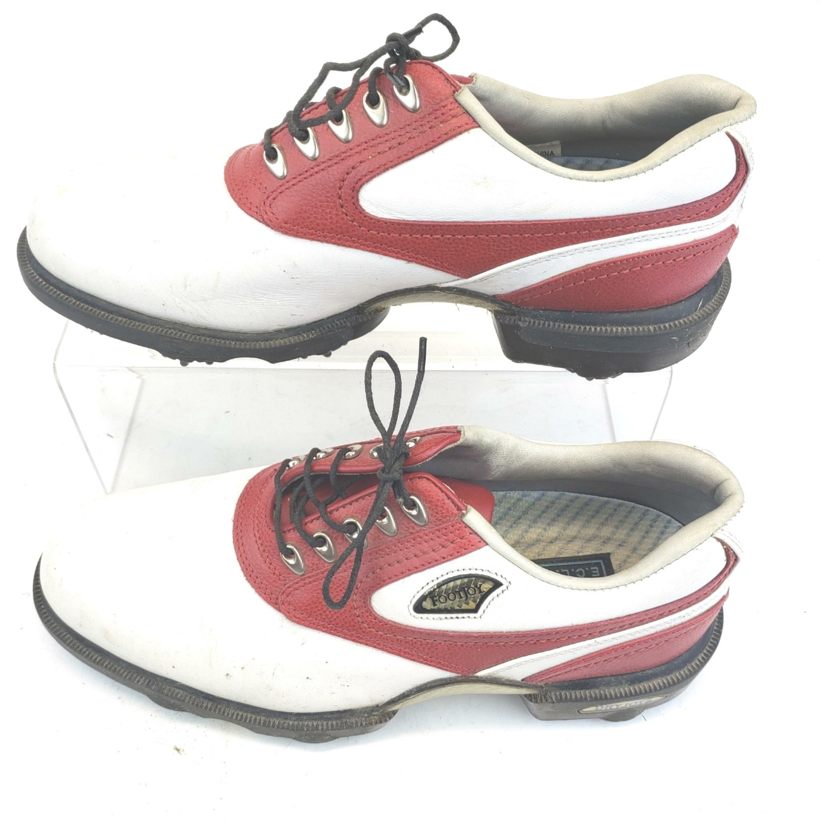 Footjoy Dry Joys White Red Opti Flex Golf Spikes 53691 Mens Size 8M.