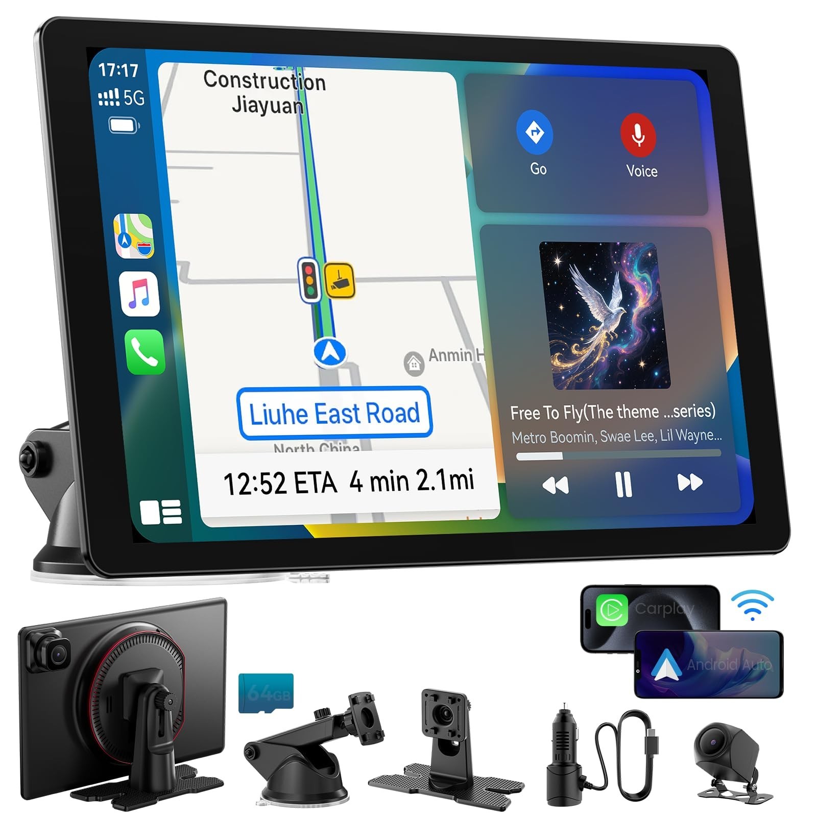 11" Extra Large Wireless Apple CarPlay Screen for Car – Ultra-Slim ... Fas