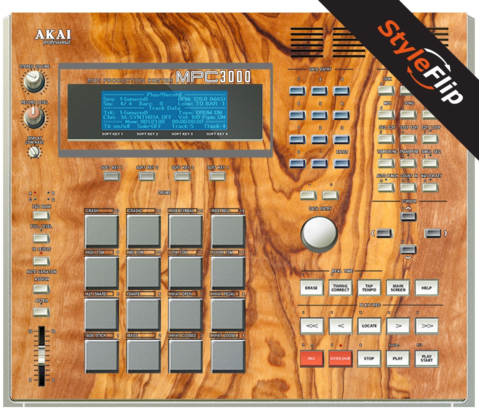 Akai MPC 3000 |  Wood 6 | Protective Decal | StyleFlip Skins