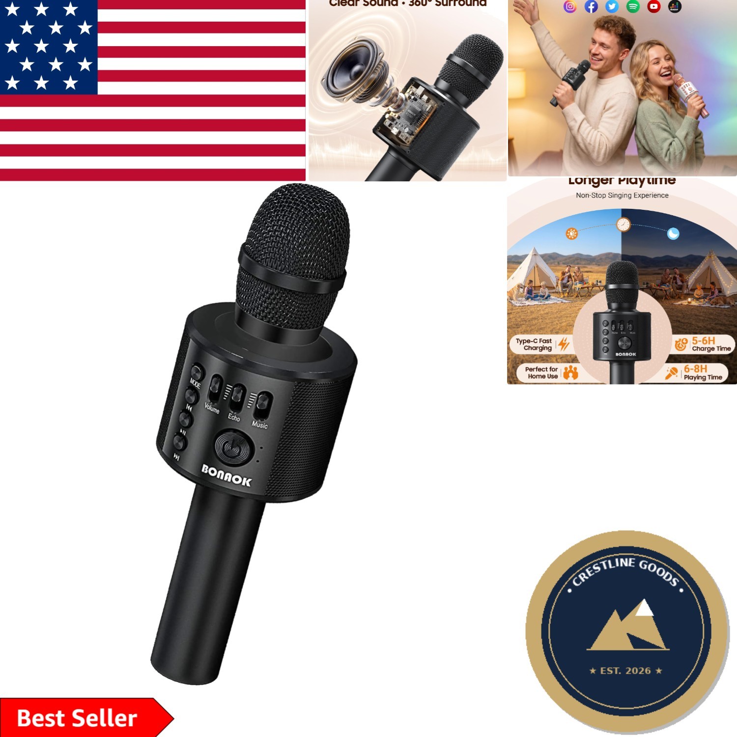 Portable Bluetooth Karaoke Microphone Q37 - Your Ultimate Singing Companion