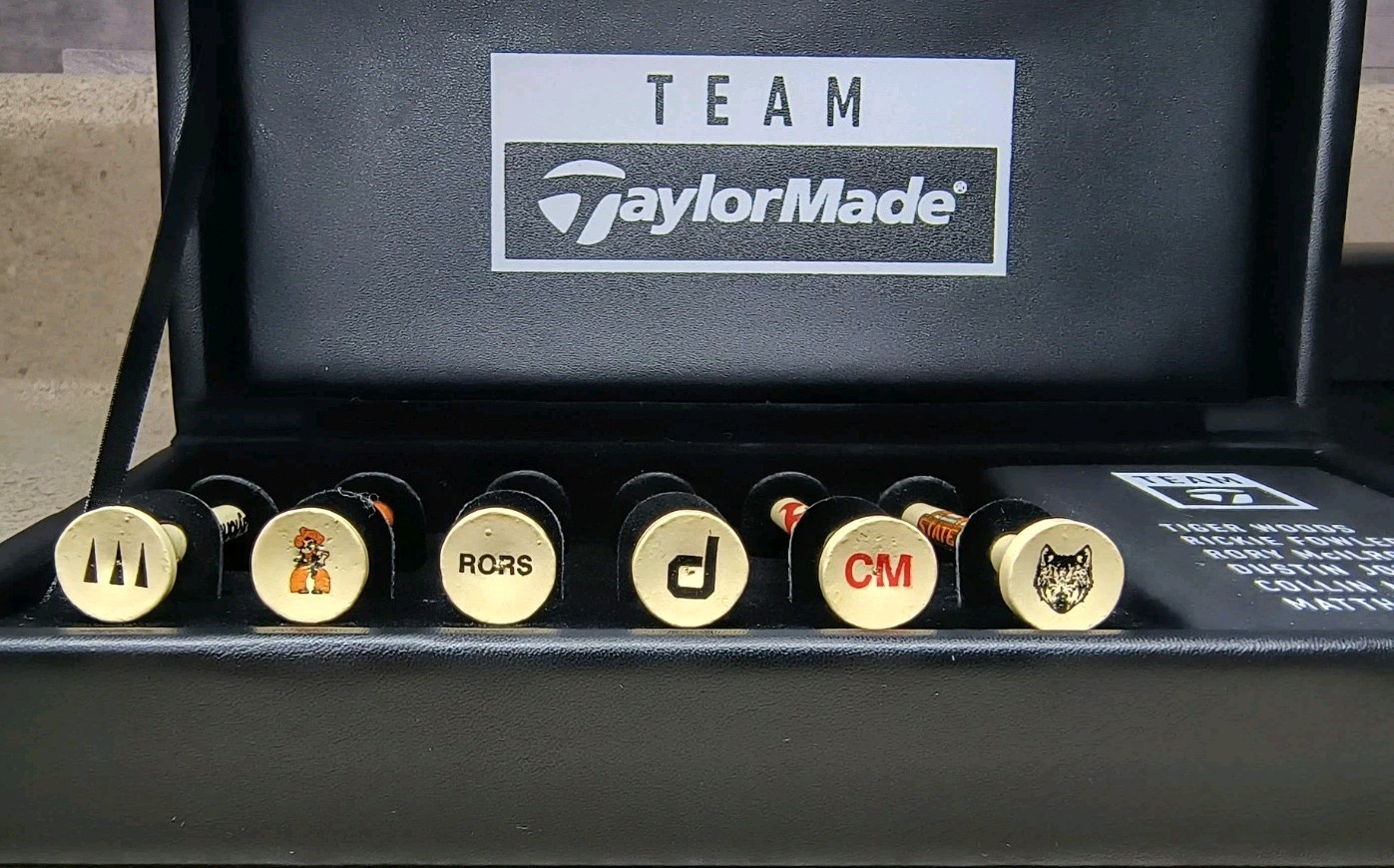 Team TaylorMade Collectible Golf Tee Set Tiger Rory DJ Wolff Rickie Collin NiB!