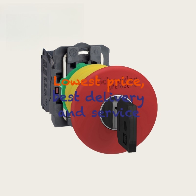 1PC NEW Schneider Key Emergency Stop Button Switch XB5AS9445 XB5-AS9445 1NO+1NC