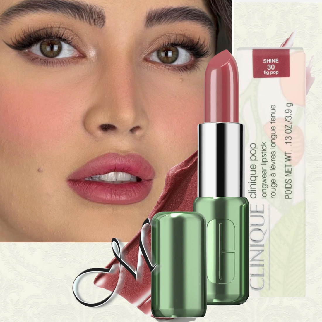 Clinique Pop Longwear Lipstick Shine* ~ 30 FIG POP (Sheer Mauve)  3.9g NIB $26