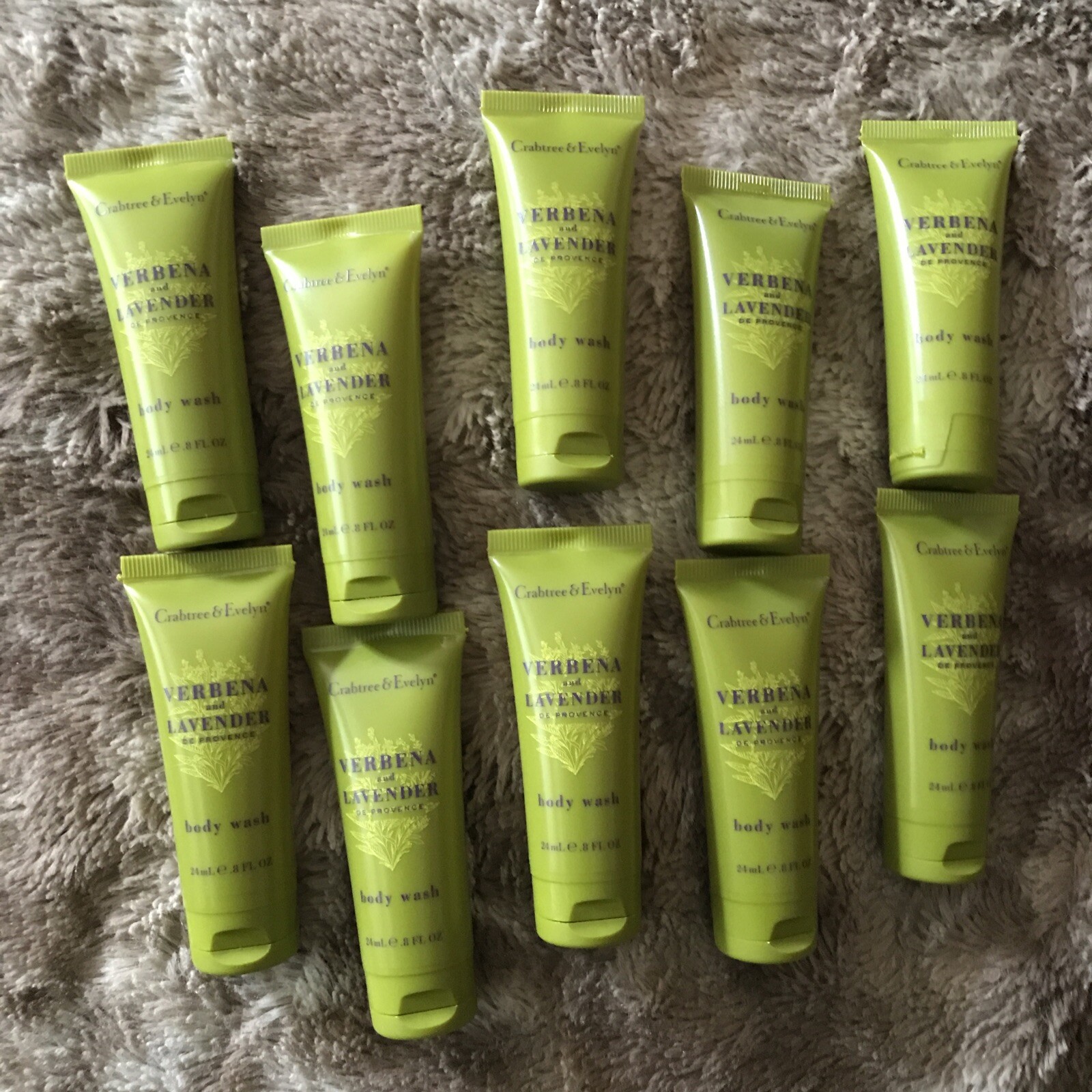 Crabtree & Evelyn VERBENA & LAVENDER Body Wash Travel Size .8oz  Lot of 10