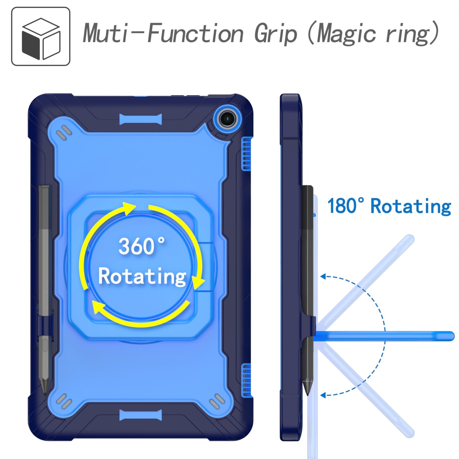 Case For Amazon Fire Max 11 2023 Shockproof Hybrid Rotating Cover Shoulder Strap