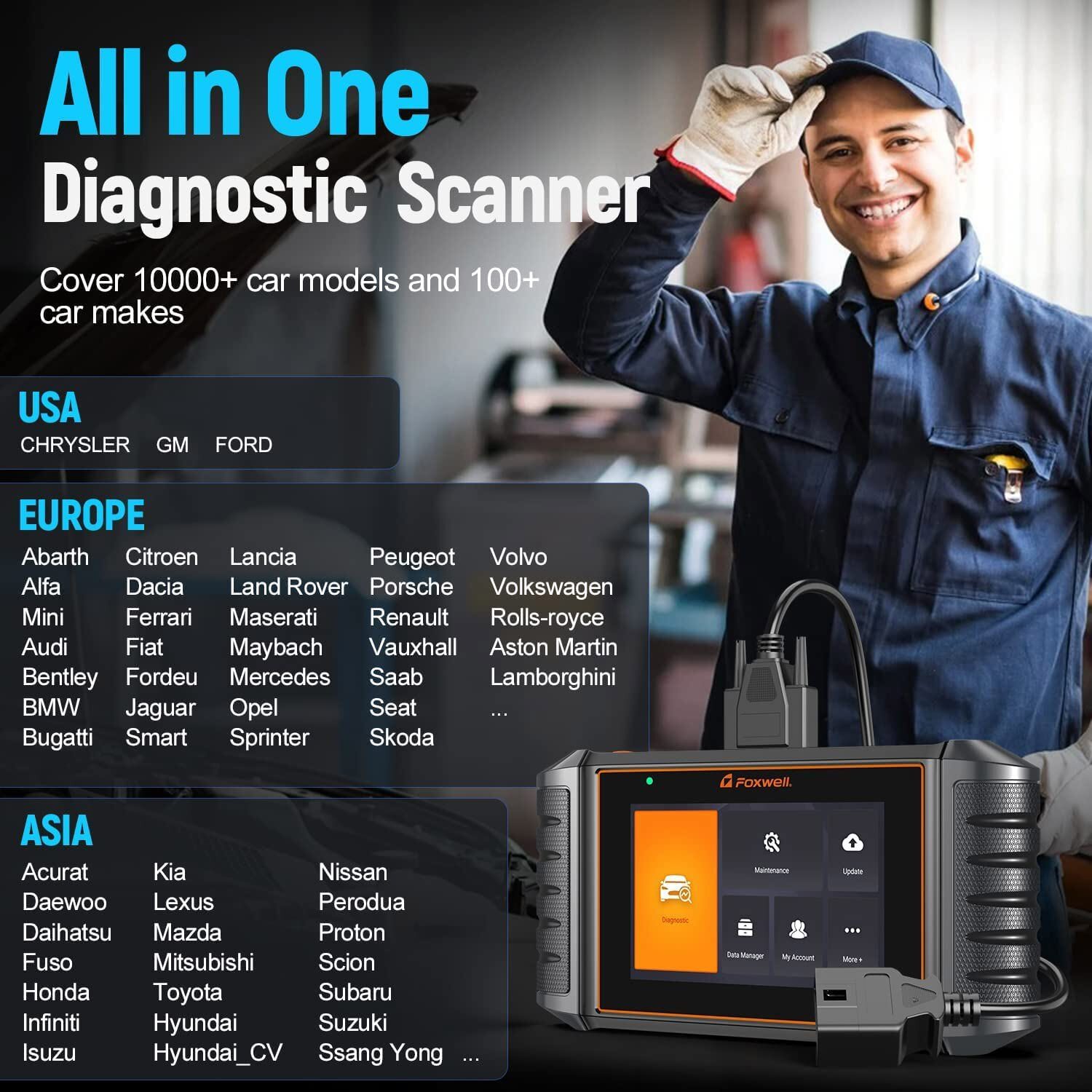 FOXWELL NT726 Full System OBD2 Scanner Diagnostic Tool DPF Regen Injector Coding