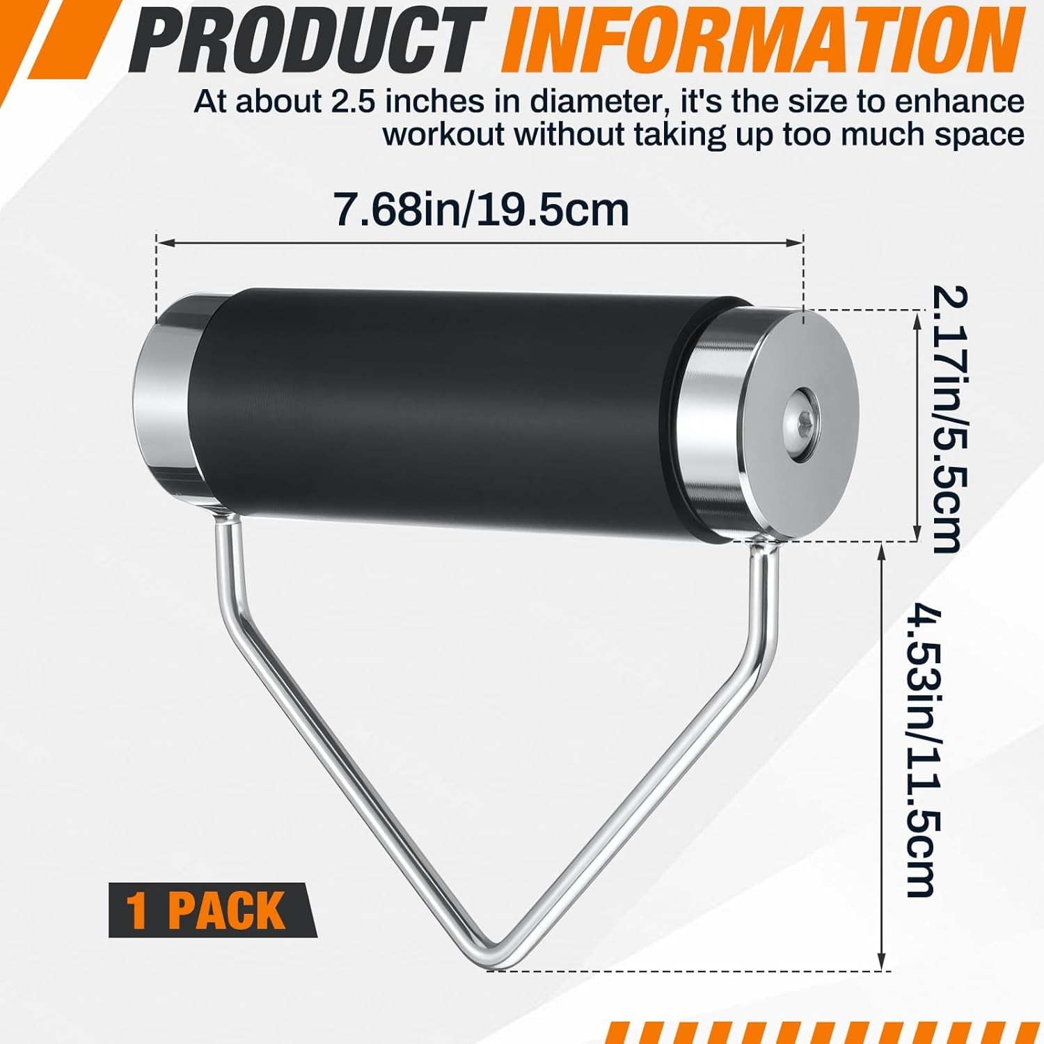 Rotating Deadlift Handle 2.5" Weightlifting Gripper Grip Strength Rolling Handle