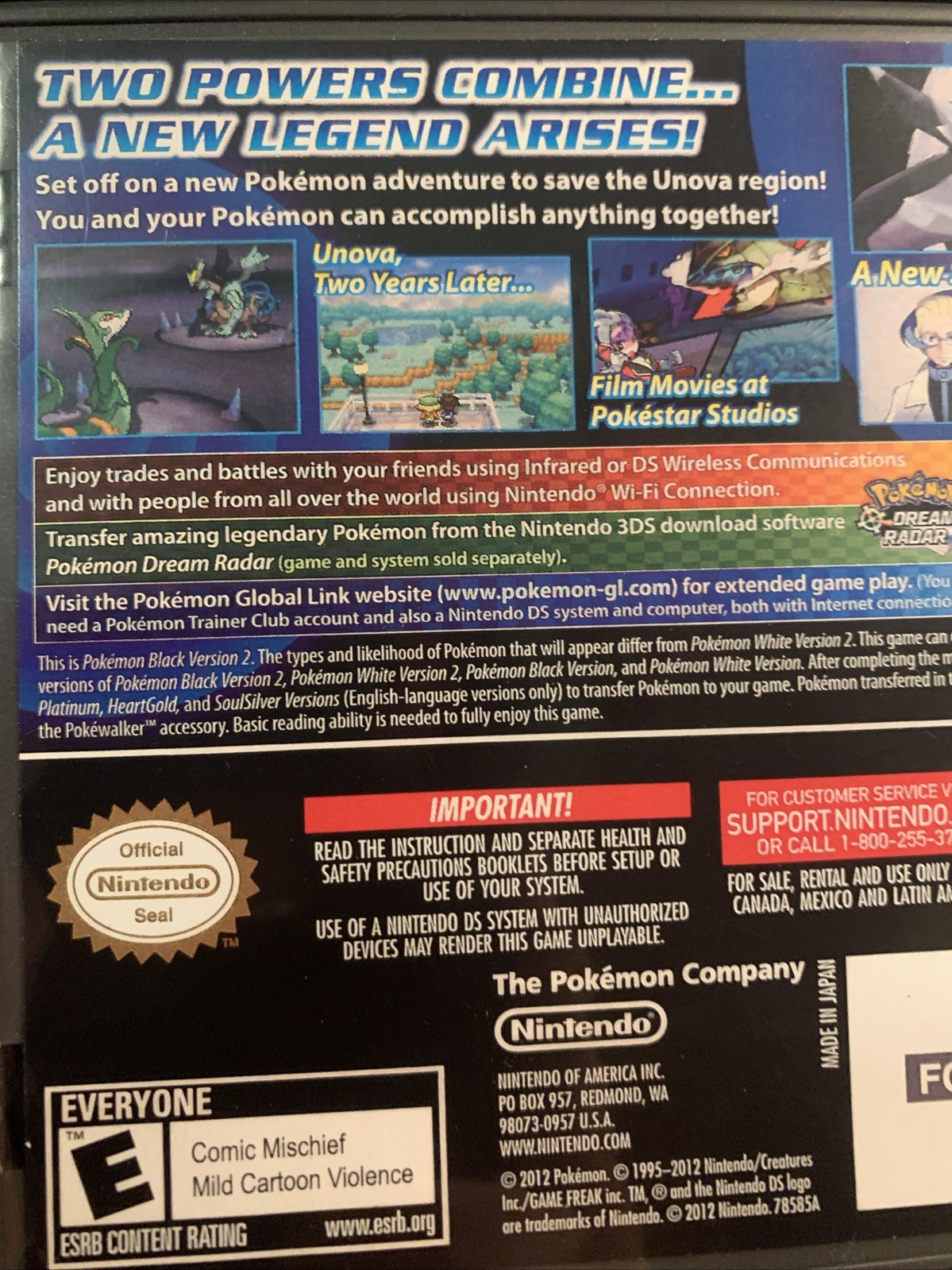 Pokemon White 2 + Black 2 Nintendo DS Replacement Cases Only NO GAMES - Bundle