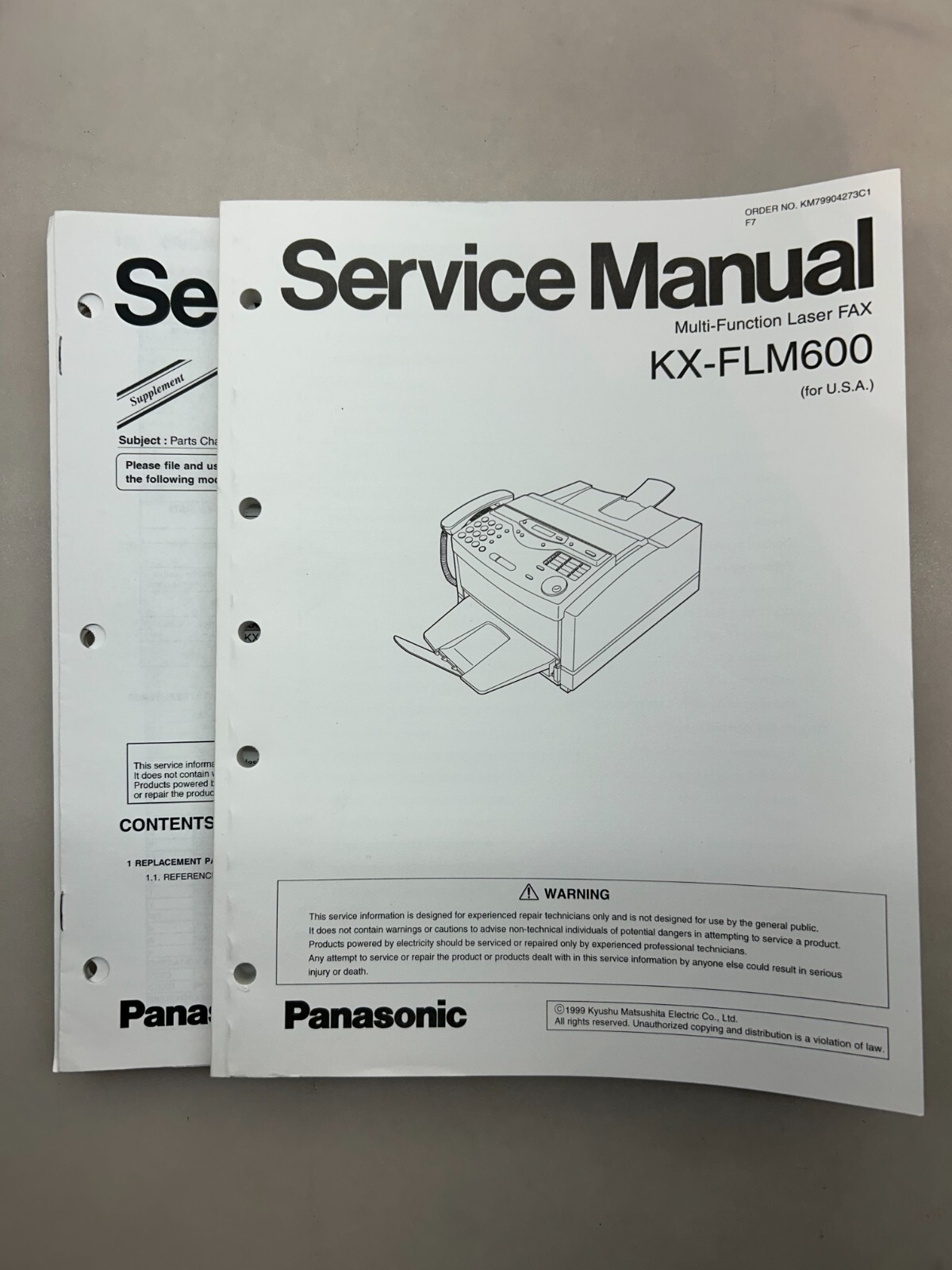 Panasonic KX-FLM600 Original Service Manual Free Shipping