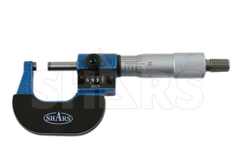 Shars 0- 1" Mechanical Readout Digit Counter Outside Micrometer 0.0001" XS}