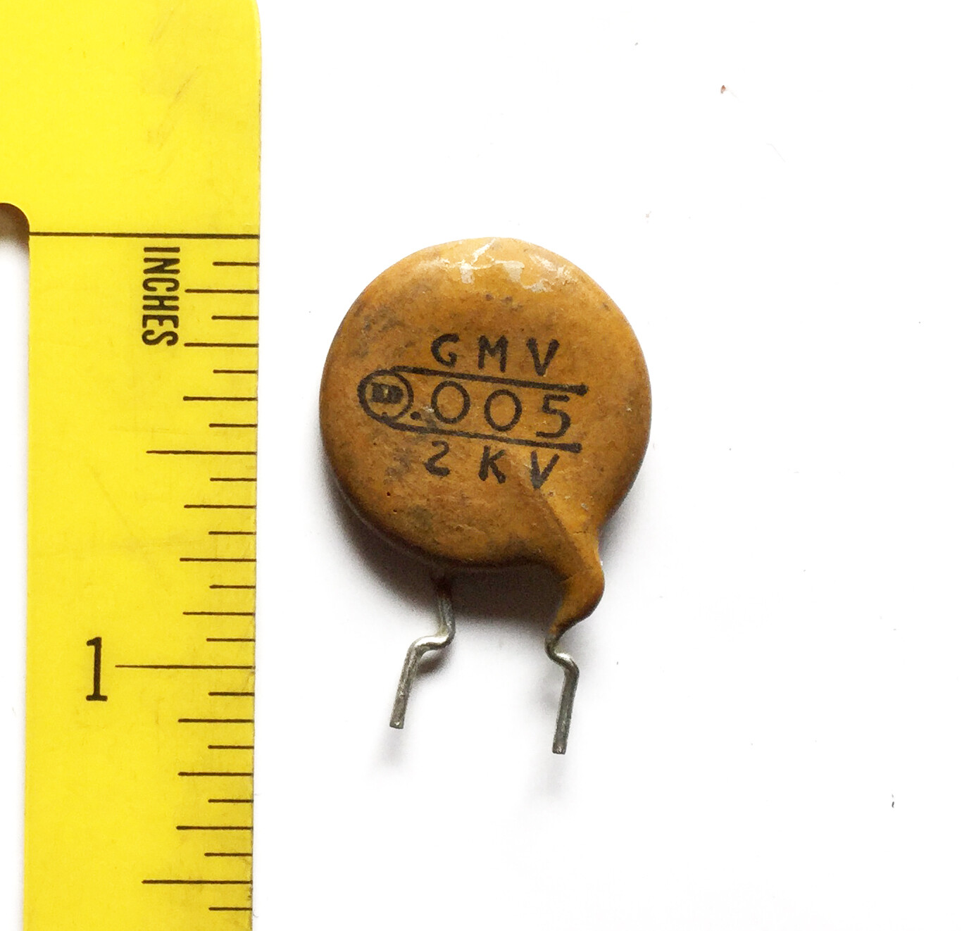 10 NOS 1960s GMV Circle D Ceramic Disk Capacitors .005 mfd @ 2 kv