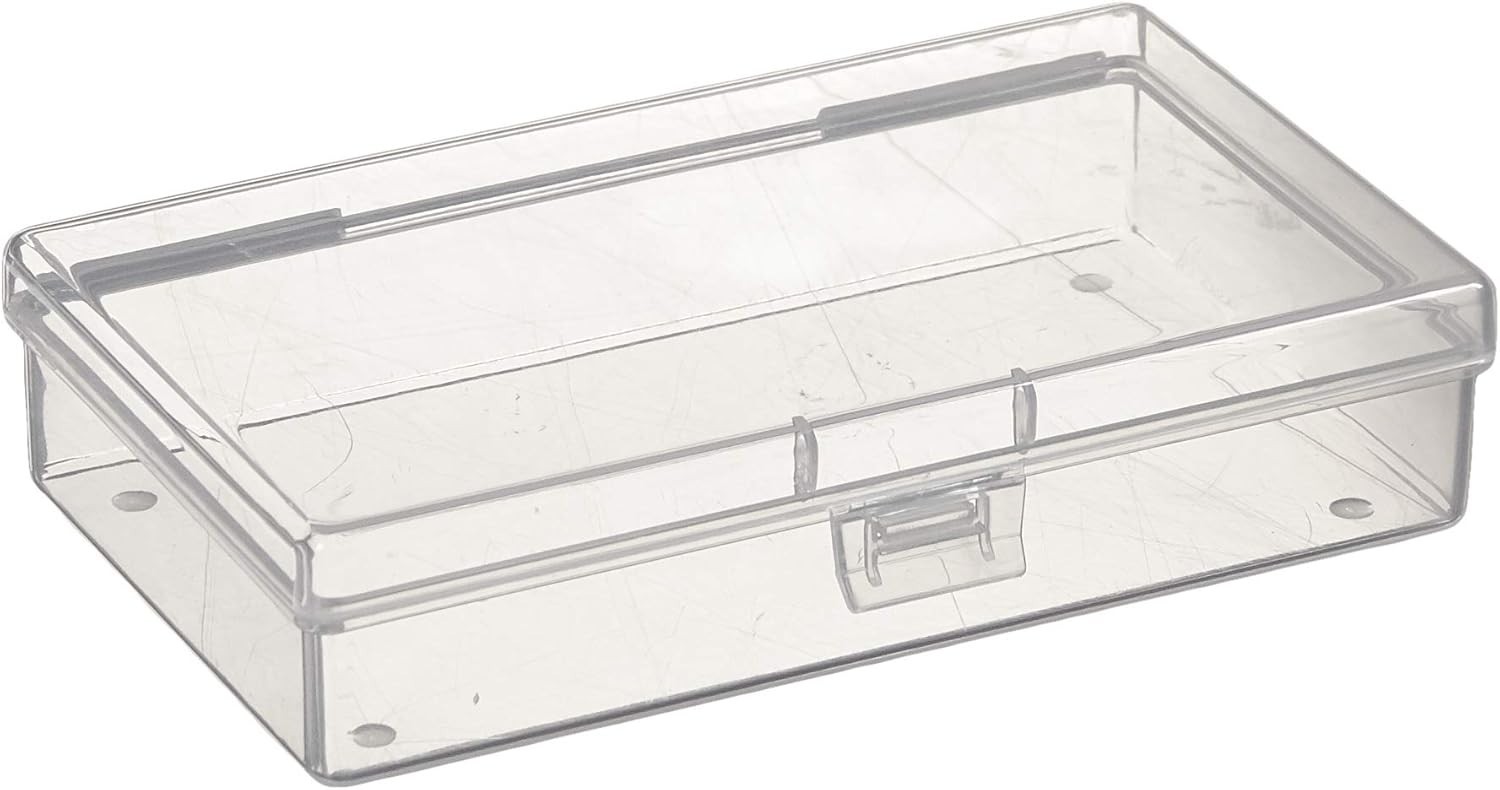 7 Pieces Mixed Sizes Rectangular Empty Mini Clear Plastic Organizer Storage B...