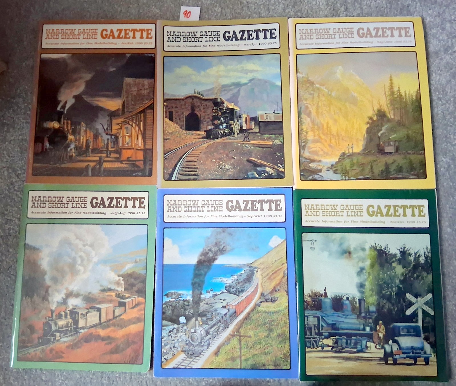 1990 Narrow Gauge and Short Line Gazette Full Year Model Railroad Train Magazine