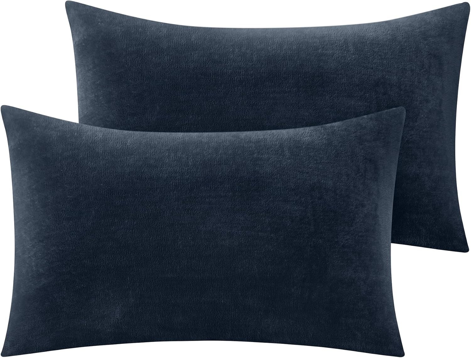 Flannel Pillowcases Standard Set of 2, Super Soft Fleece Pillow Case Cover with
