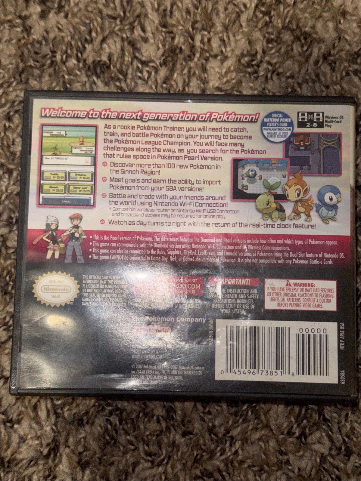 Nintendo Pokemon Pearl Version DS Box ONLY NO GAME