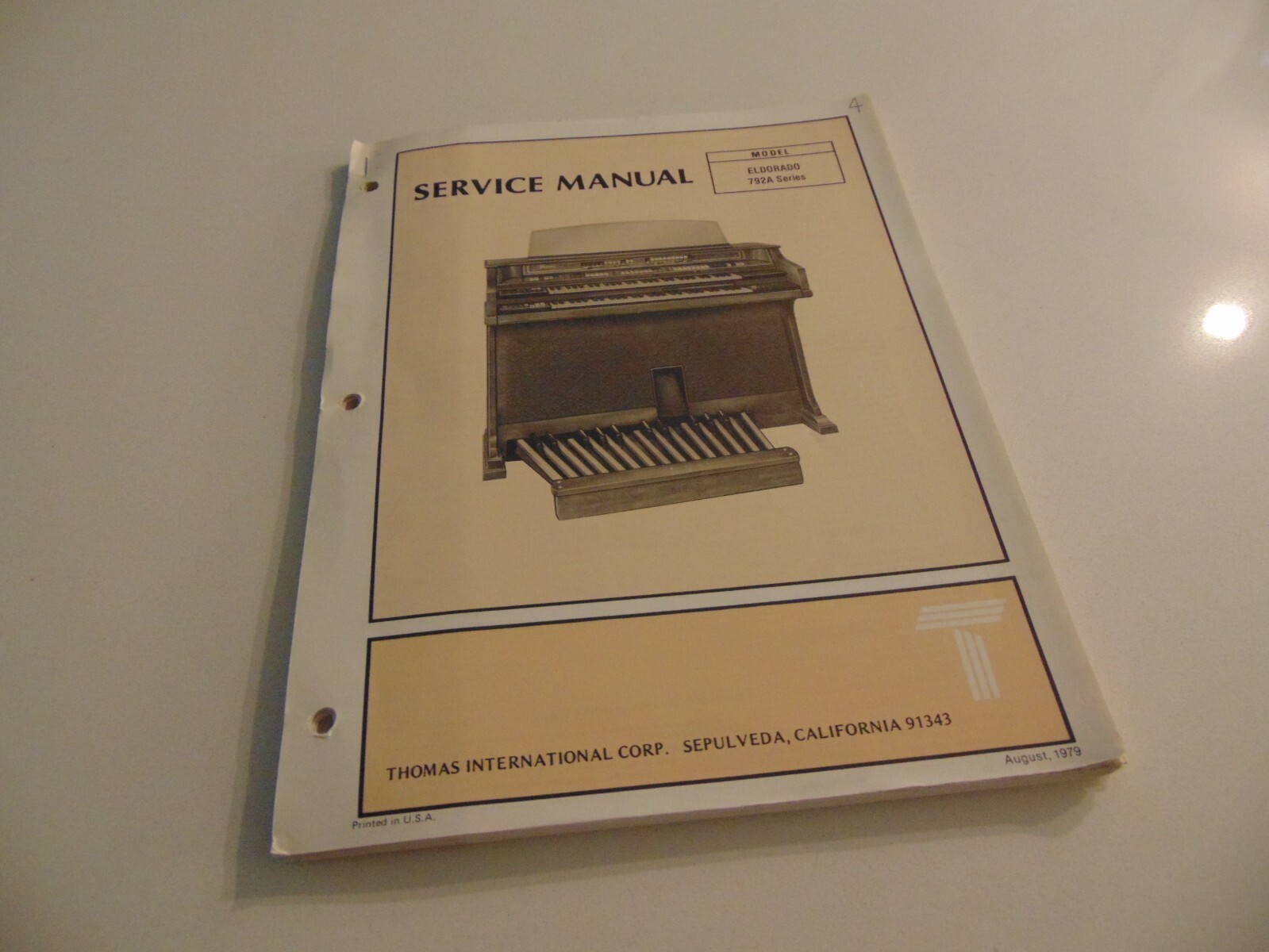 Thomas Organ Eldorado 792A Series Service Repair Shop Manual Schematics