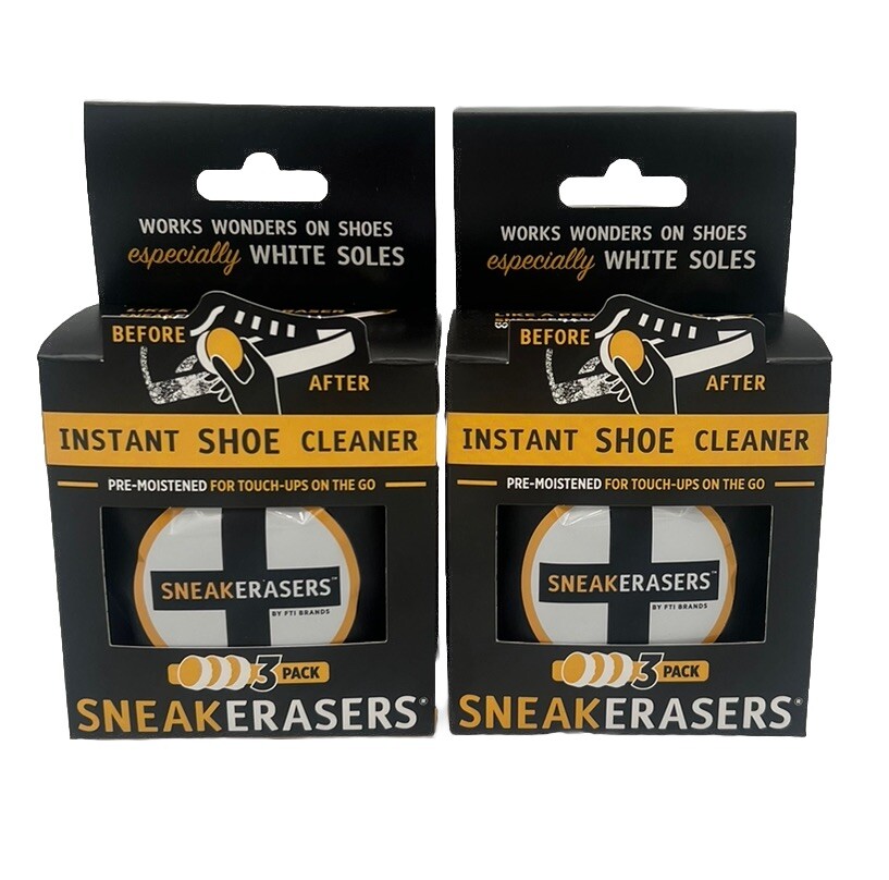SneakERASERS Instant Sneaker Cleaner Sponge 2 Boxes Of 3 Sponges - 6 Total