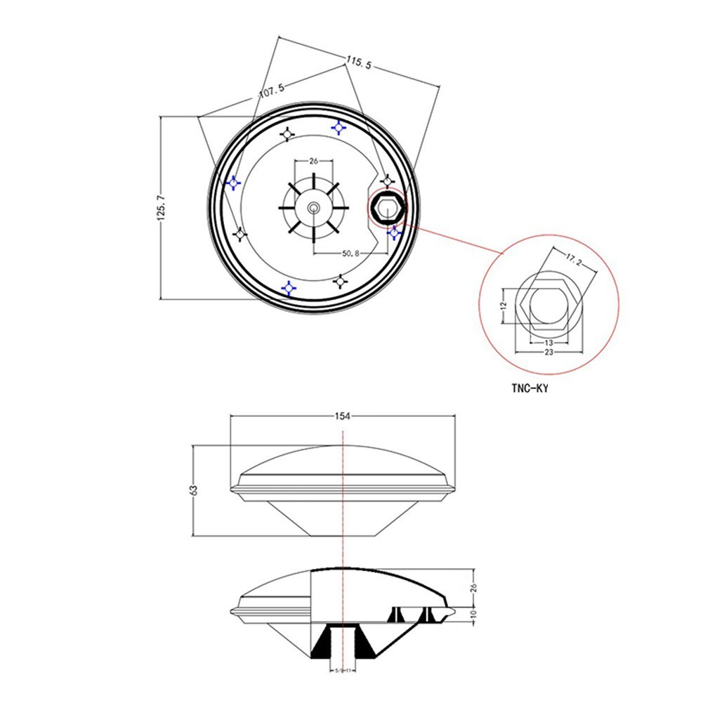 Sturdy and reliable shell for engineering machinery control GNSS