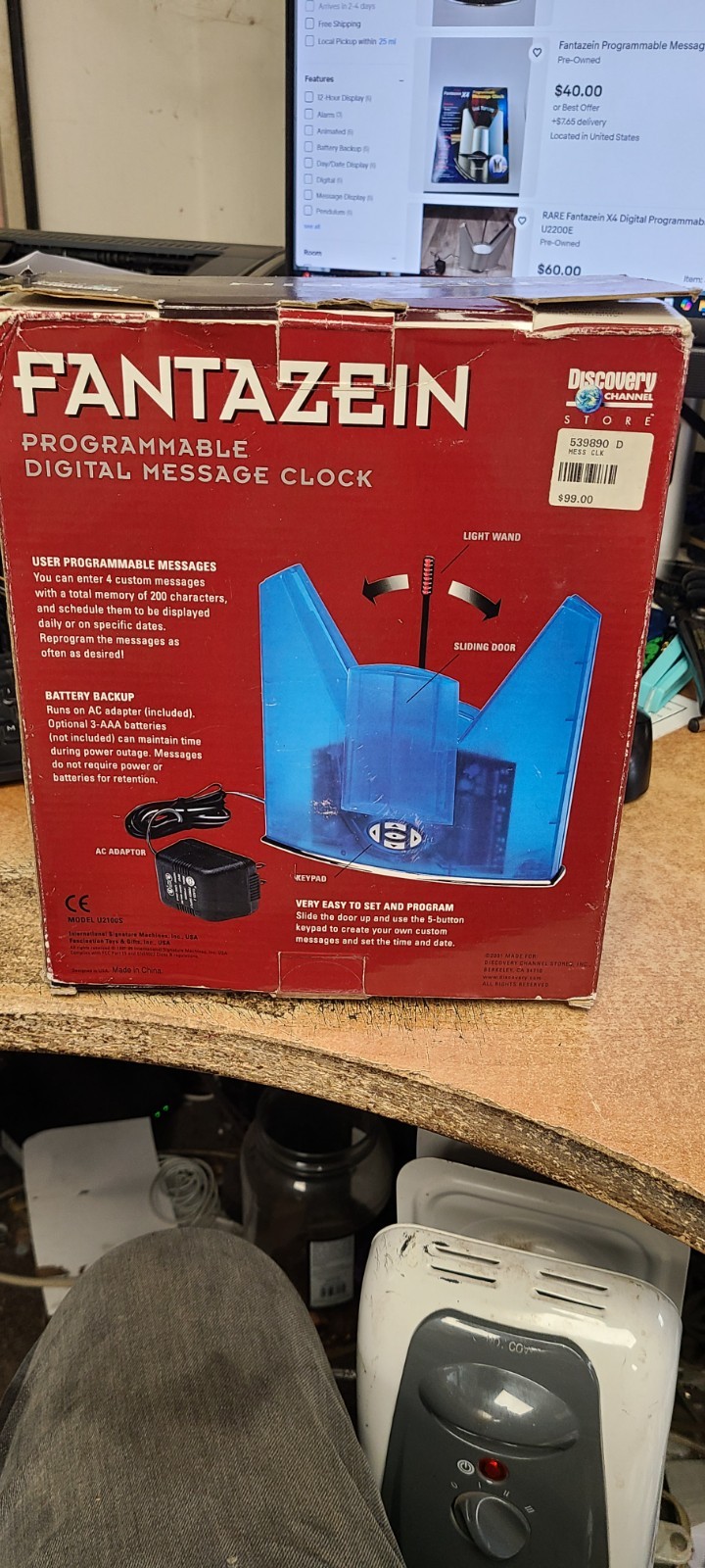 Fantazein Programmable Digital Message Clock In Original Box Discovery Channel