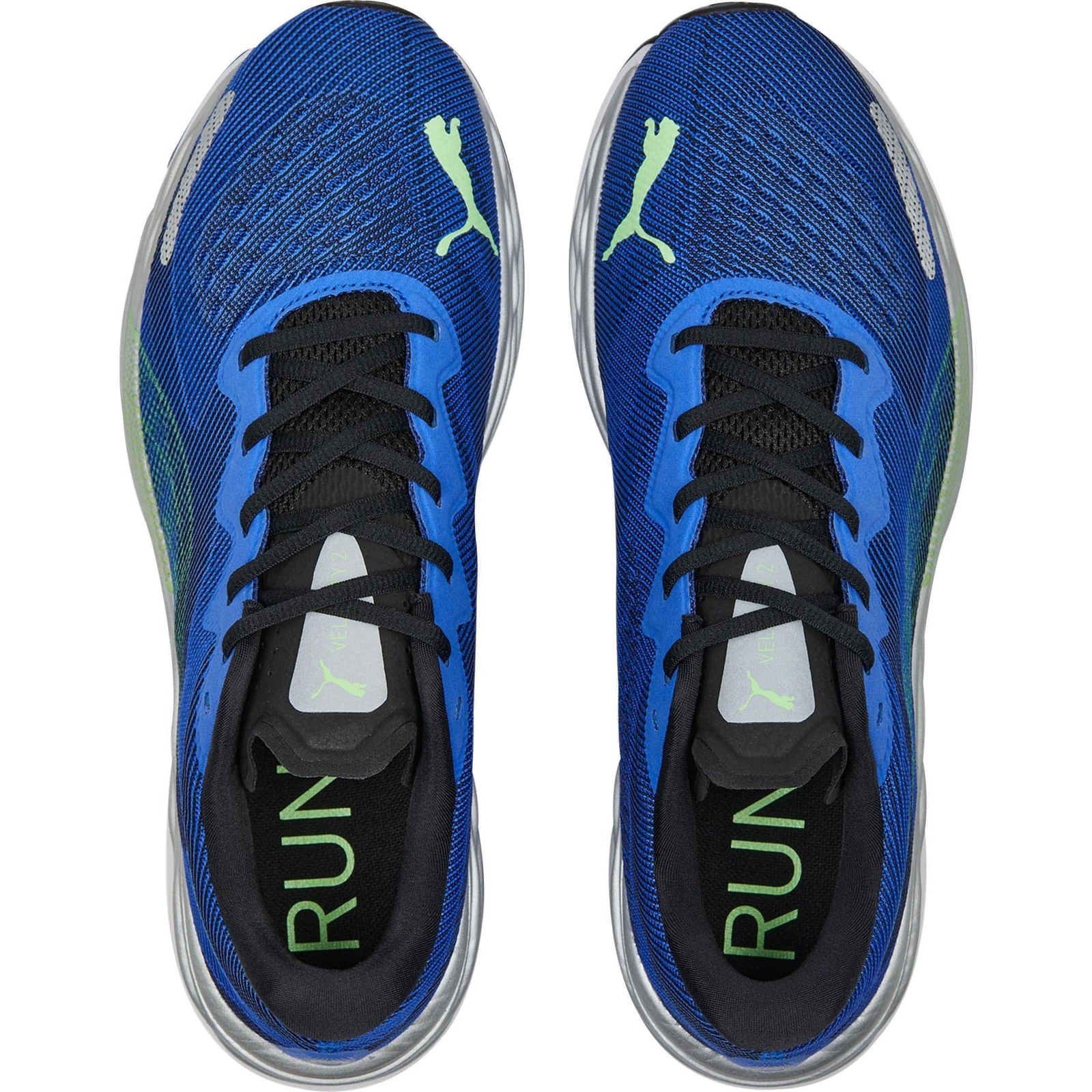 Puma Velocity Nitro 2 Mens Running Shoes Blue Cushioned Comfort Sports Trainers