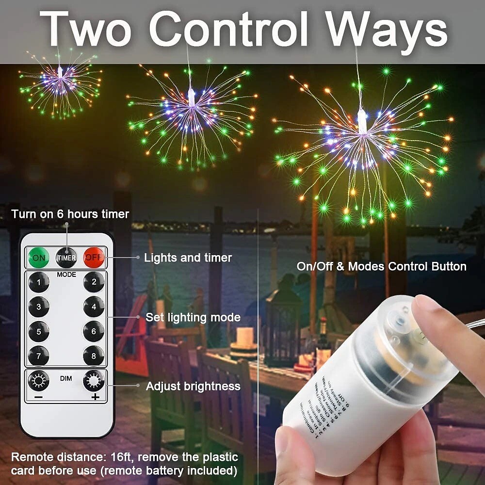 4 Packs Led Lights String Lights 8 Modes Battery Operated with 4 Remotes