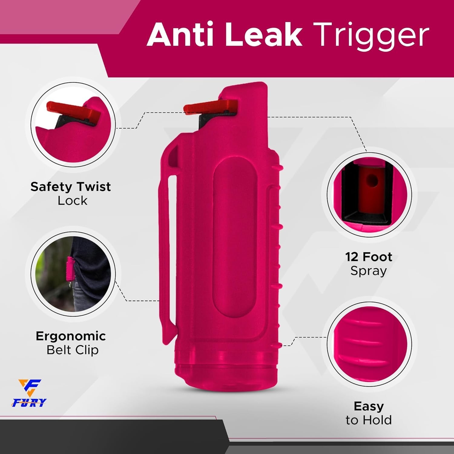 Ultra-Reliable Hardshell Pepper Spray - 12Ft Range, Quick Deploy & Colorful