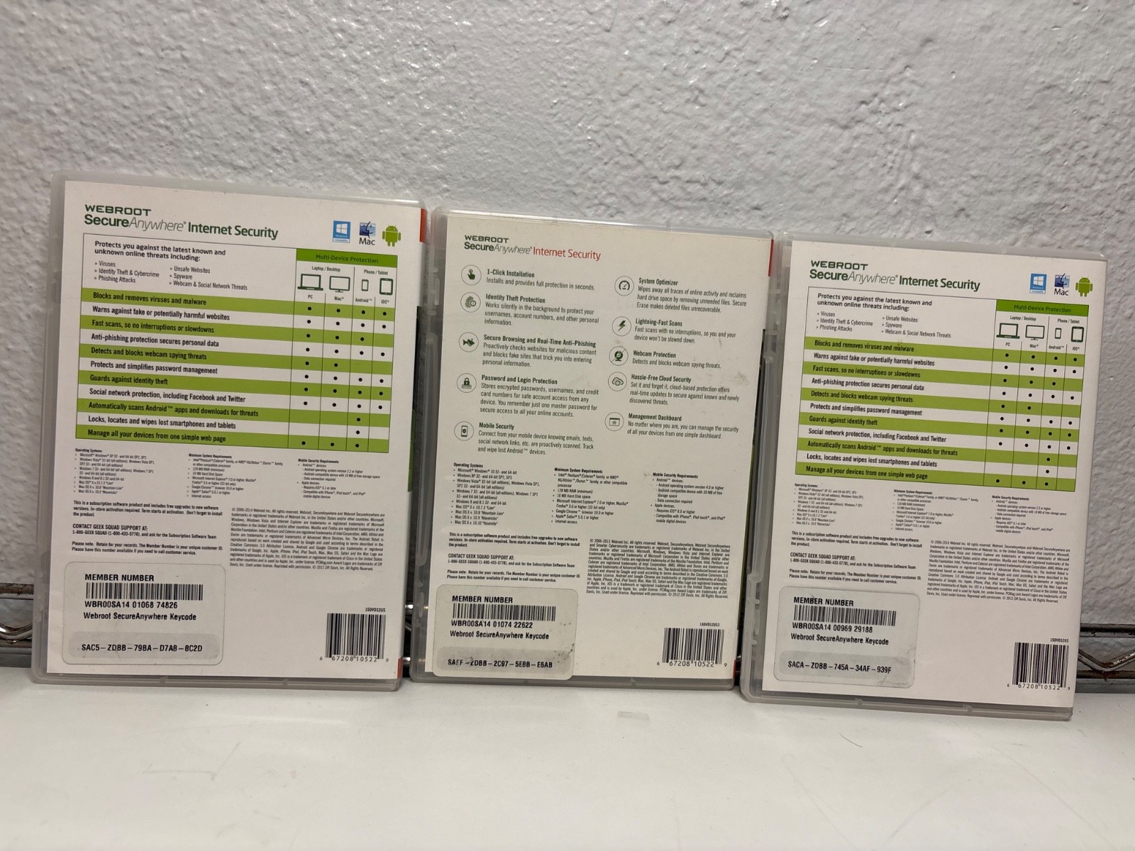 Webroot SecureAnywhere Internet Security 3 Devices PC Mac Android iOS - Lot of 3