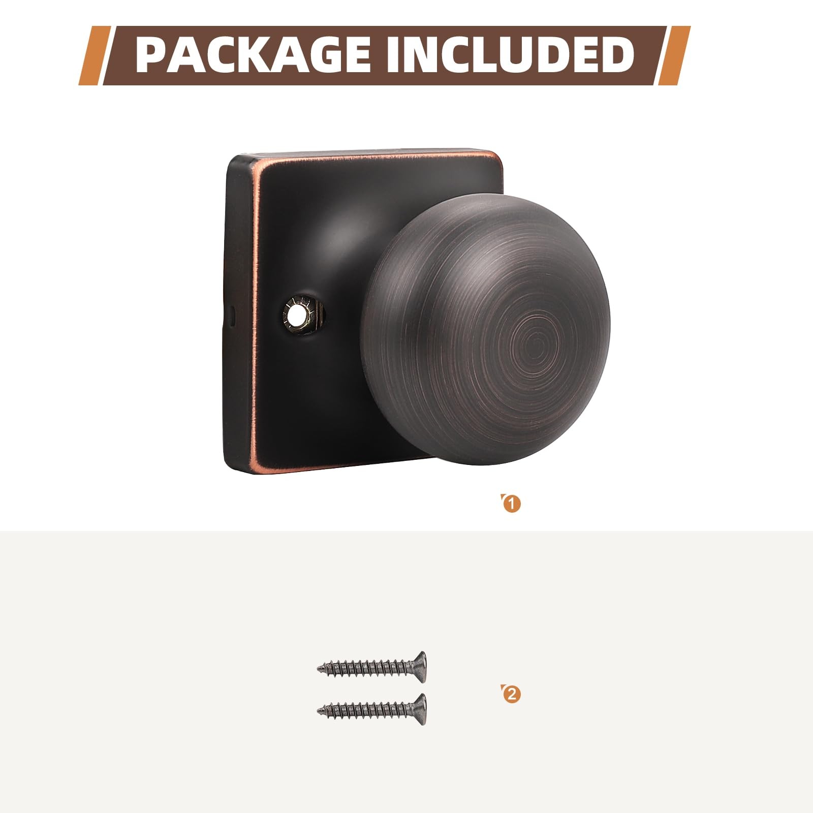 2 Pack Single Dummy Door Knobs Oil Rubbed Bronze Interior Dummy Knobs for Fre...