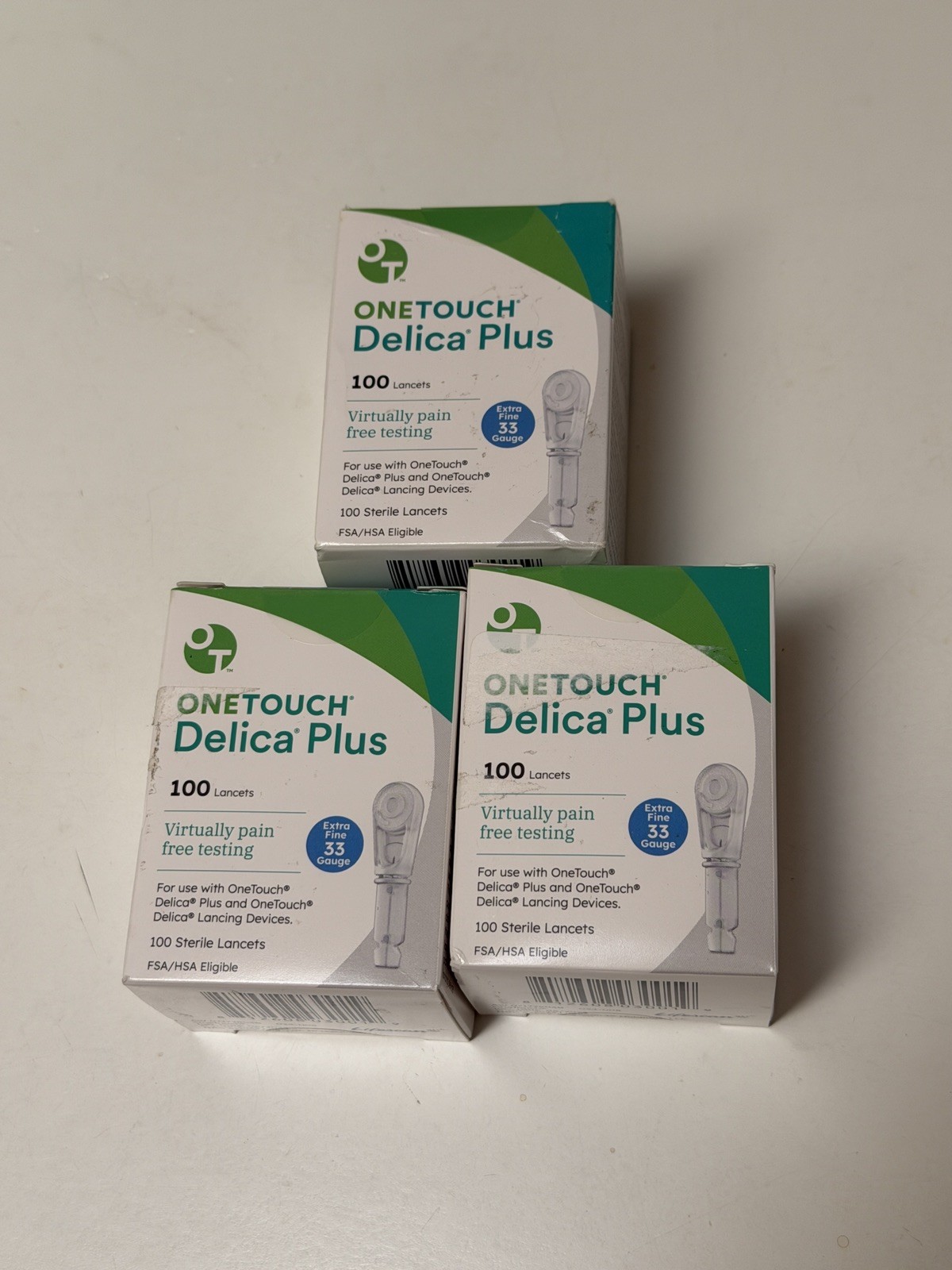 One Touch Delica Plus Lancets 33 Gauge 300 ct exp: 2028 +