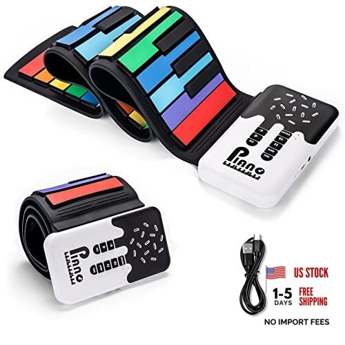49 Key Roll Up Keyboard Piano, Portable Digital Electric Rainbow (49 keys)