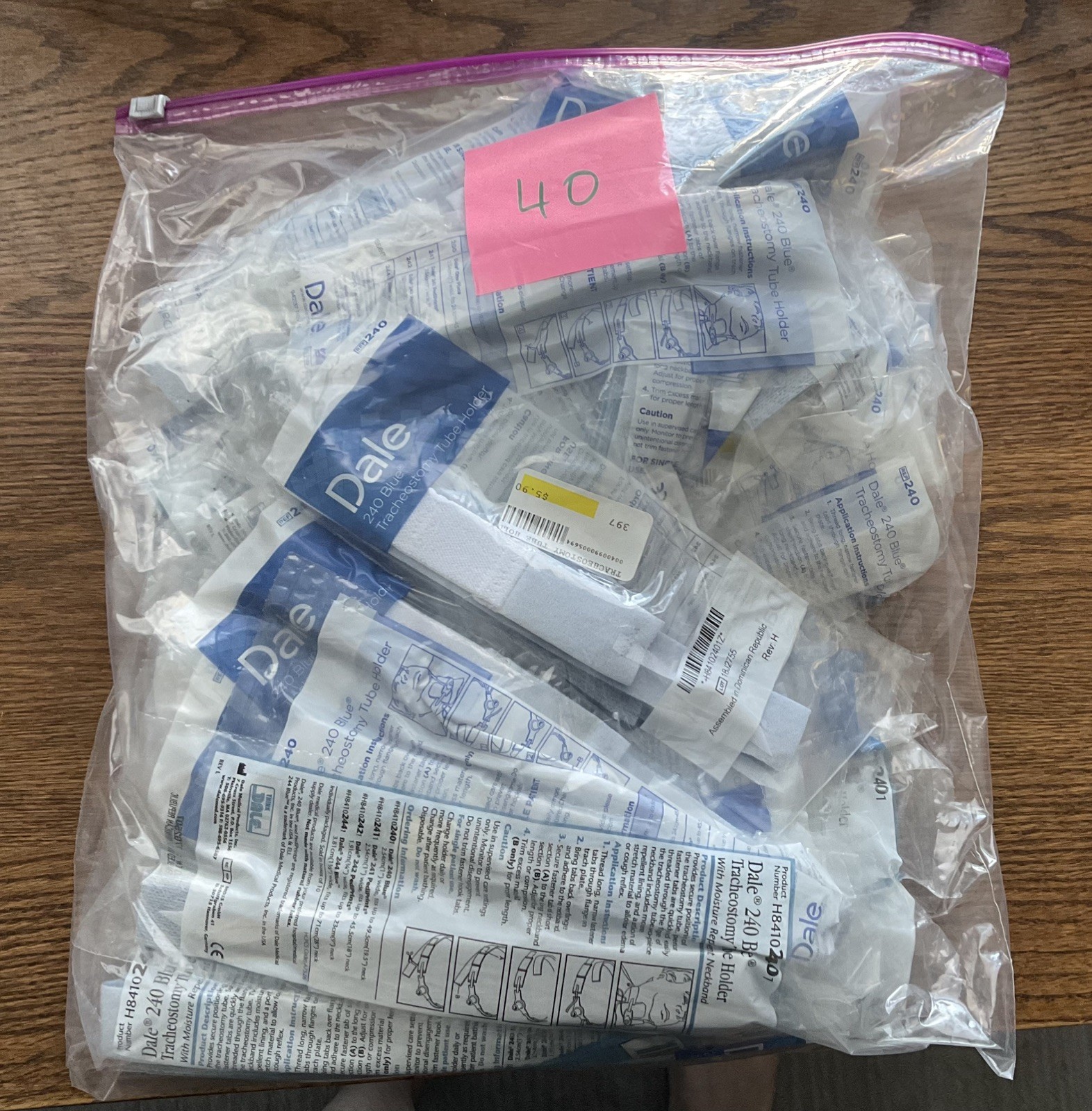 Lot of 40 pieces Dale 240 -  Tracheostomy Tube Holder Trach Ties