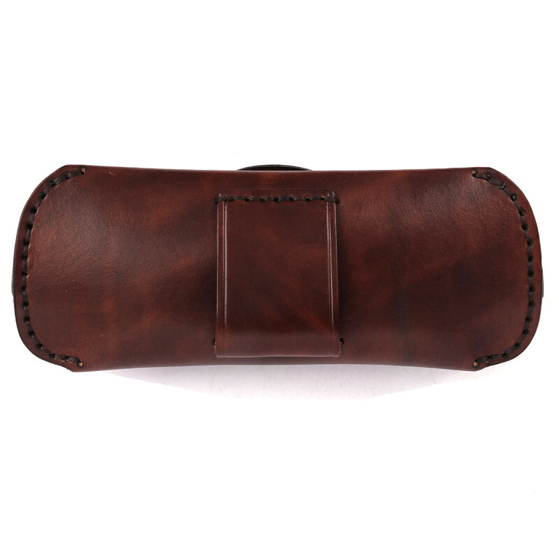 TOURBON Leather Eyeglasses Protector Case Glasses Carrier Belt Pouch Gift
