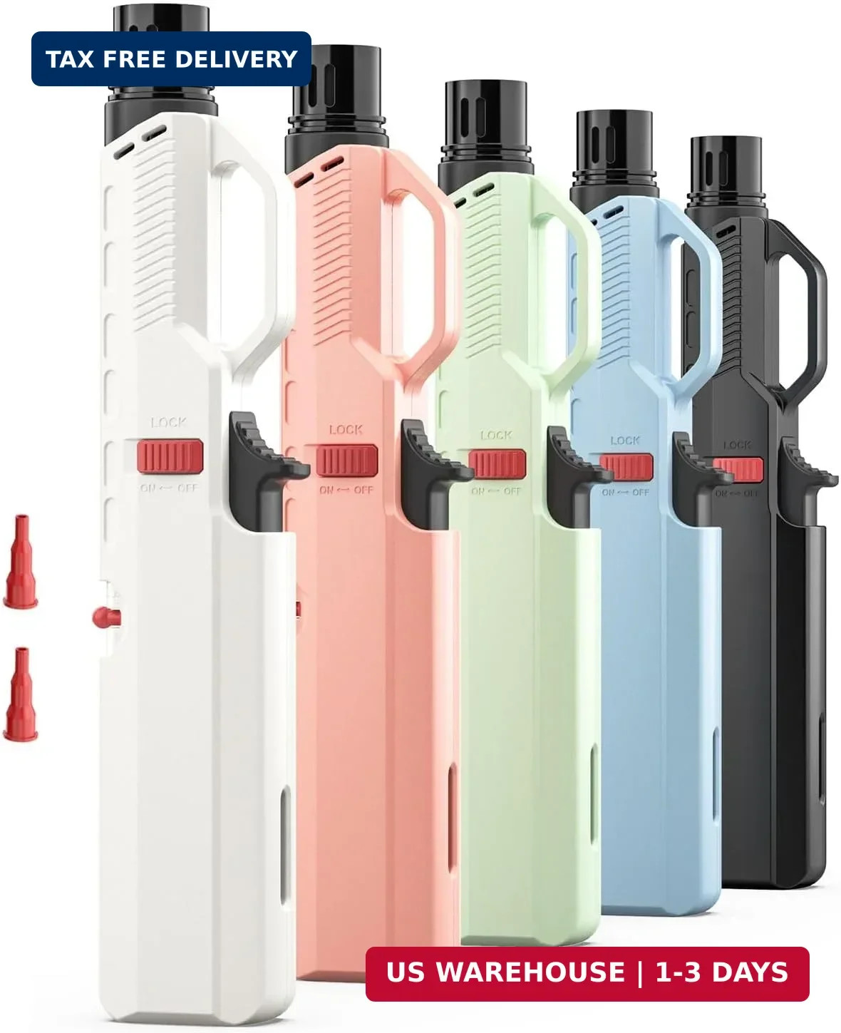 5 Pack Butane Torch Lighter, Refillable Windproof Lighters Bulk Multicolor for C