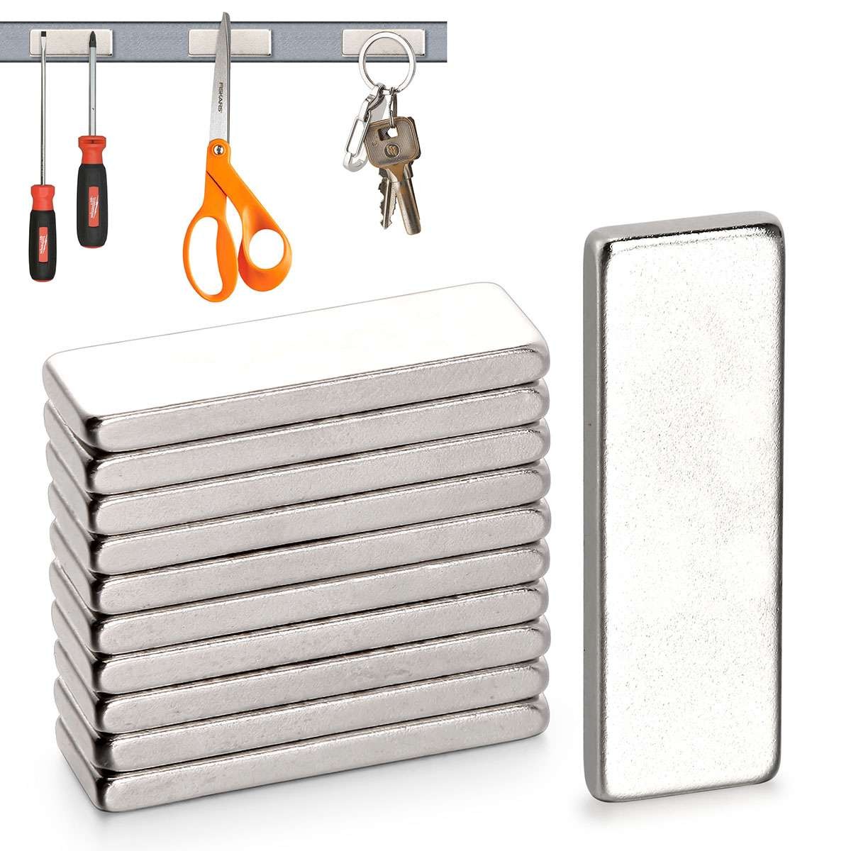 10-30Pc Strong Rare Earth Neodymium Bar Magnet Heavy Duty Double Sided 1.2"x0.4"