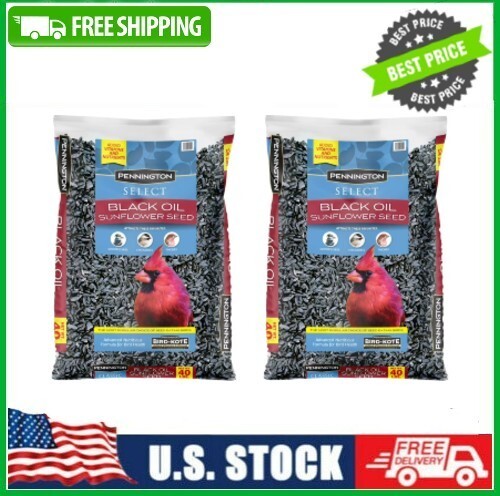 2 Bags Pennington Select Black Oil Sunflower Seed Wild Bird Dry Feed, 40 lb. Bag