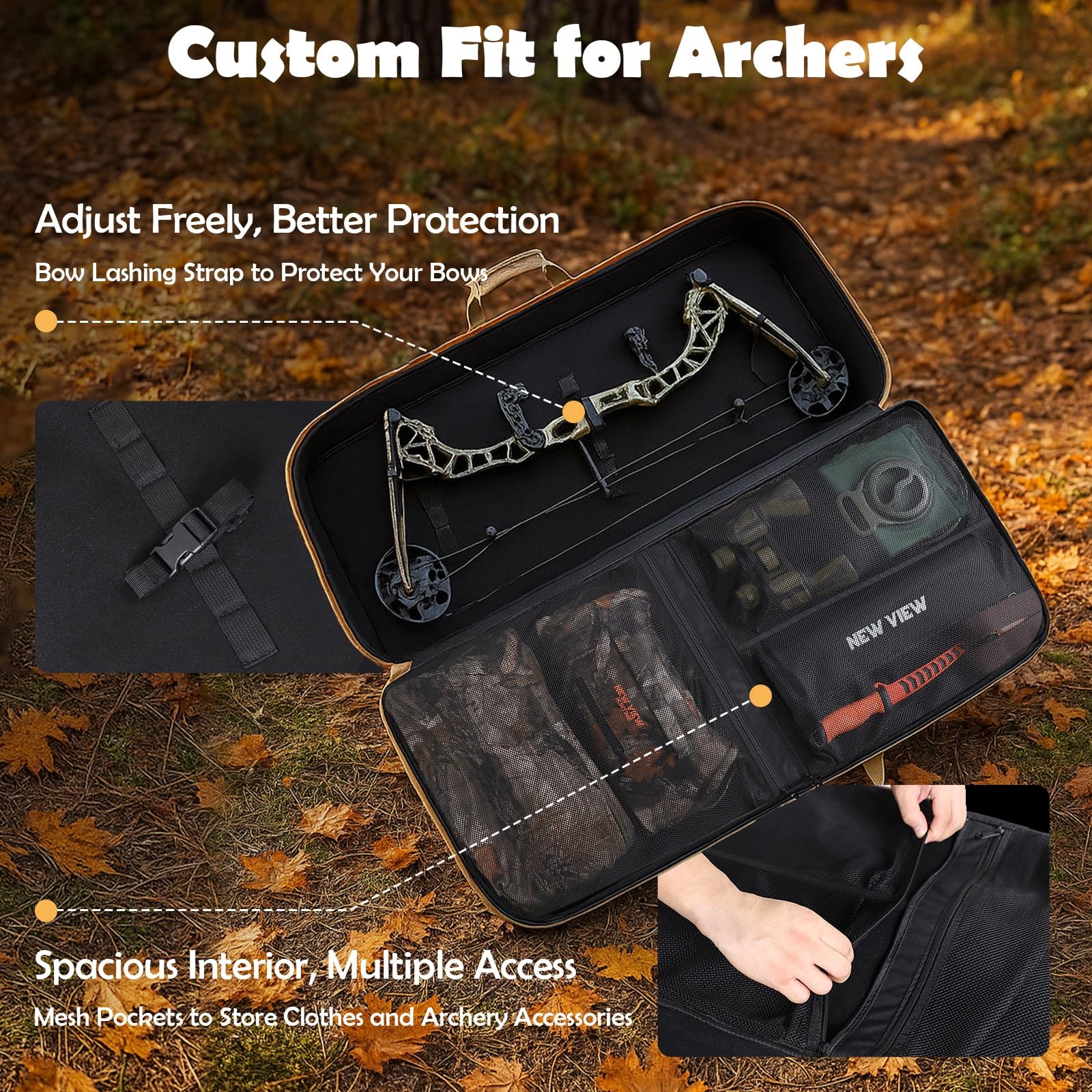 VIEW Bow Case - Protects Your Compound Bow - Features Large Compartment, Soft