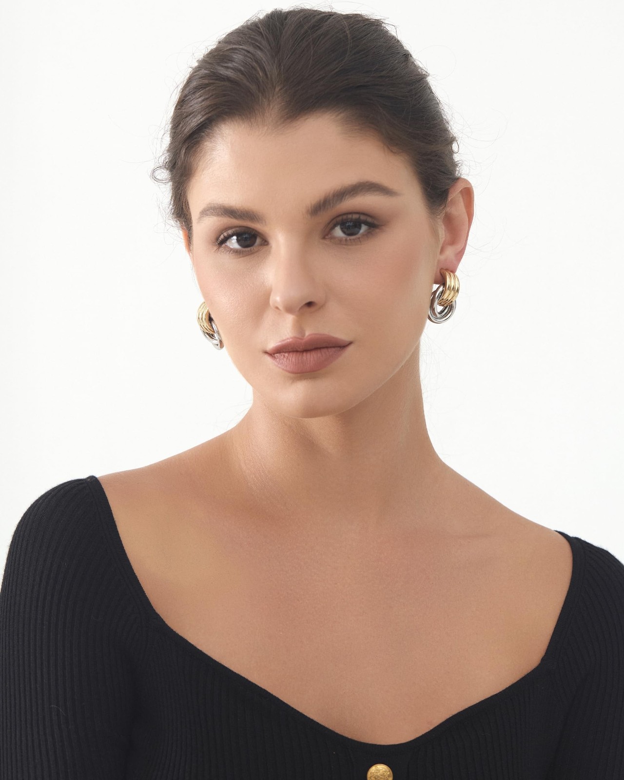 Chunky Earrings Knot Link Statement Geometric Drop Dangle Earrings for Women_...