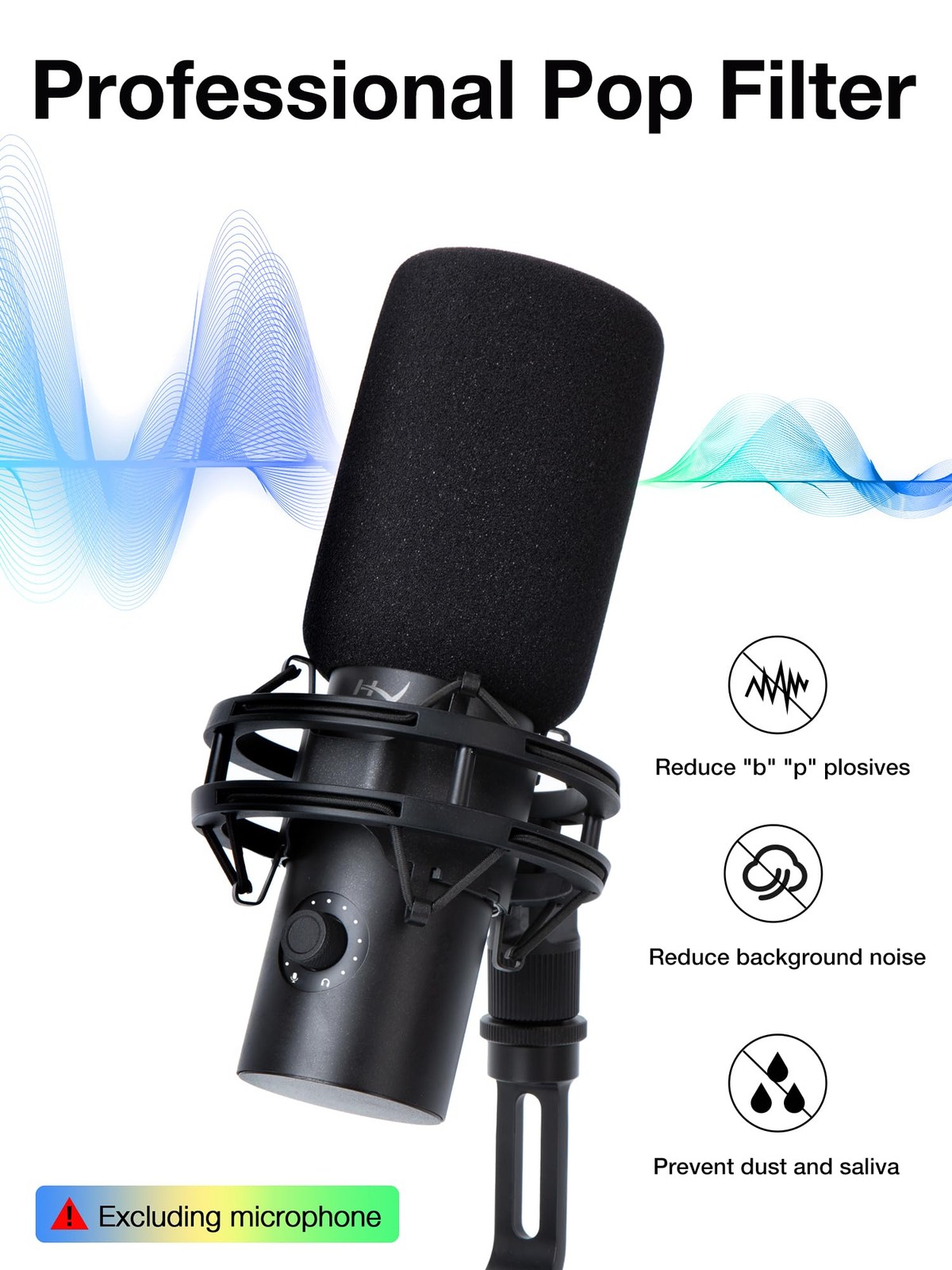 QuadCast 2 Pop Filter Windscreen Compatible with HyperX QuadCast 2 Microphone