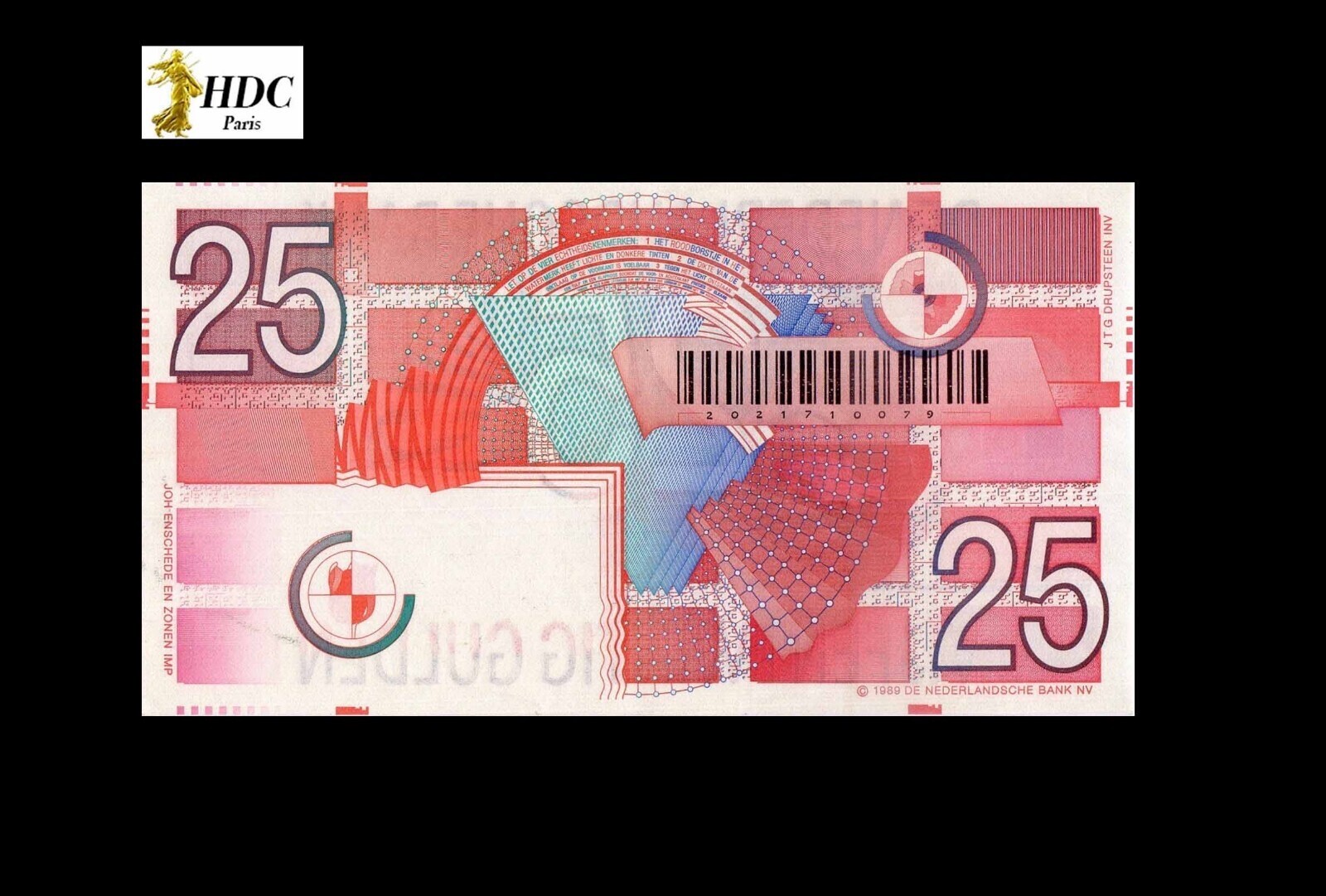 25 Gulden NETHERLANDS 1989 P#100 NEW