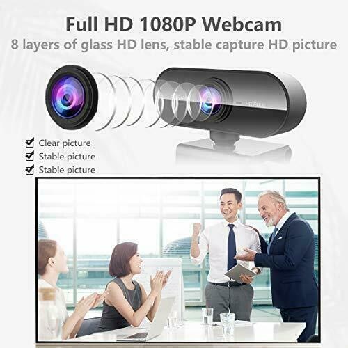 1080P Full HD Auto Focus Webcam, USB Streaming Web Camera with Microphone for PC