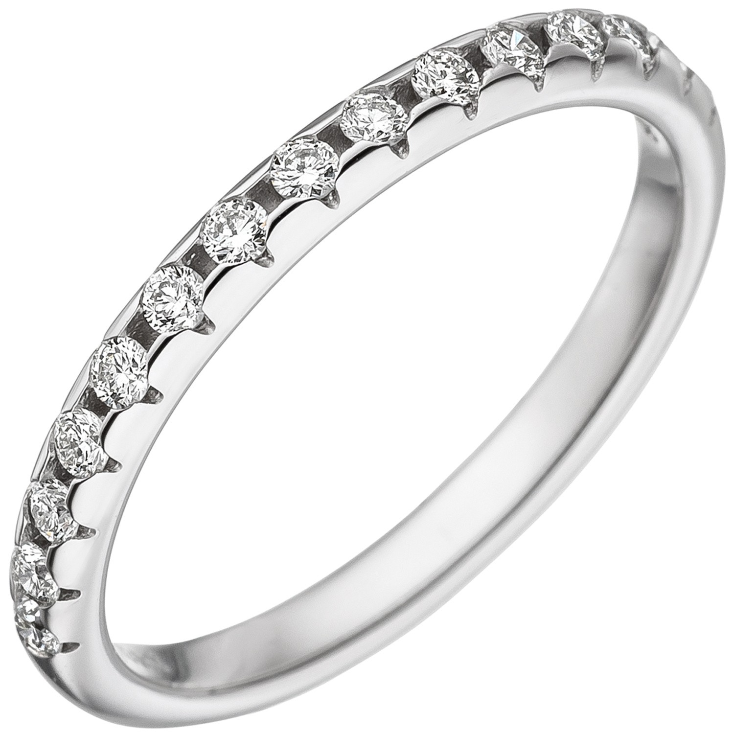 Jobo ladies' ring 585 gold White gold 15 diamonds brilliant White gold ring Diamantri